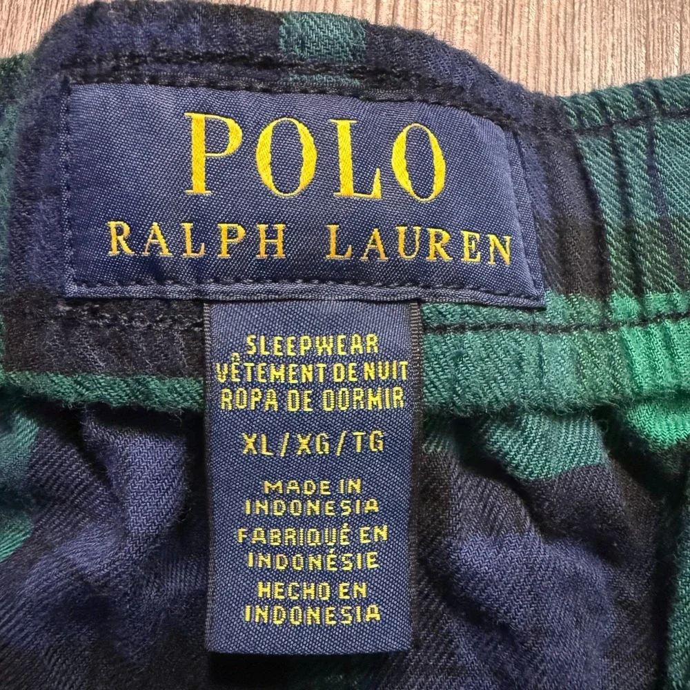 Polo Ralph Lauren Sleepwear Mens XL‎ Green Plaid Flannel Sleep Pants